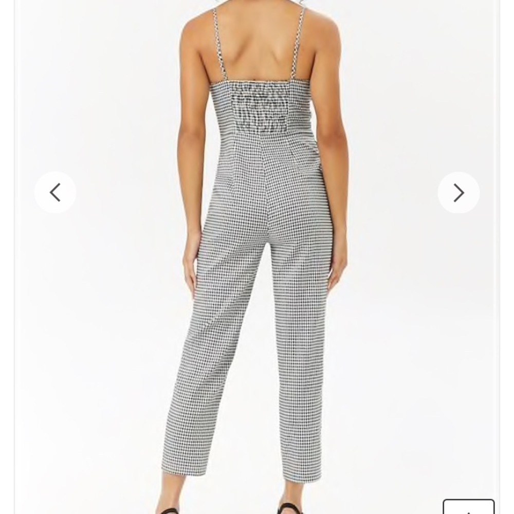 SOLD // Knot-Front Gingham Jumpsuit - Picture 3 of 7